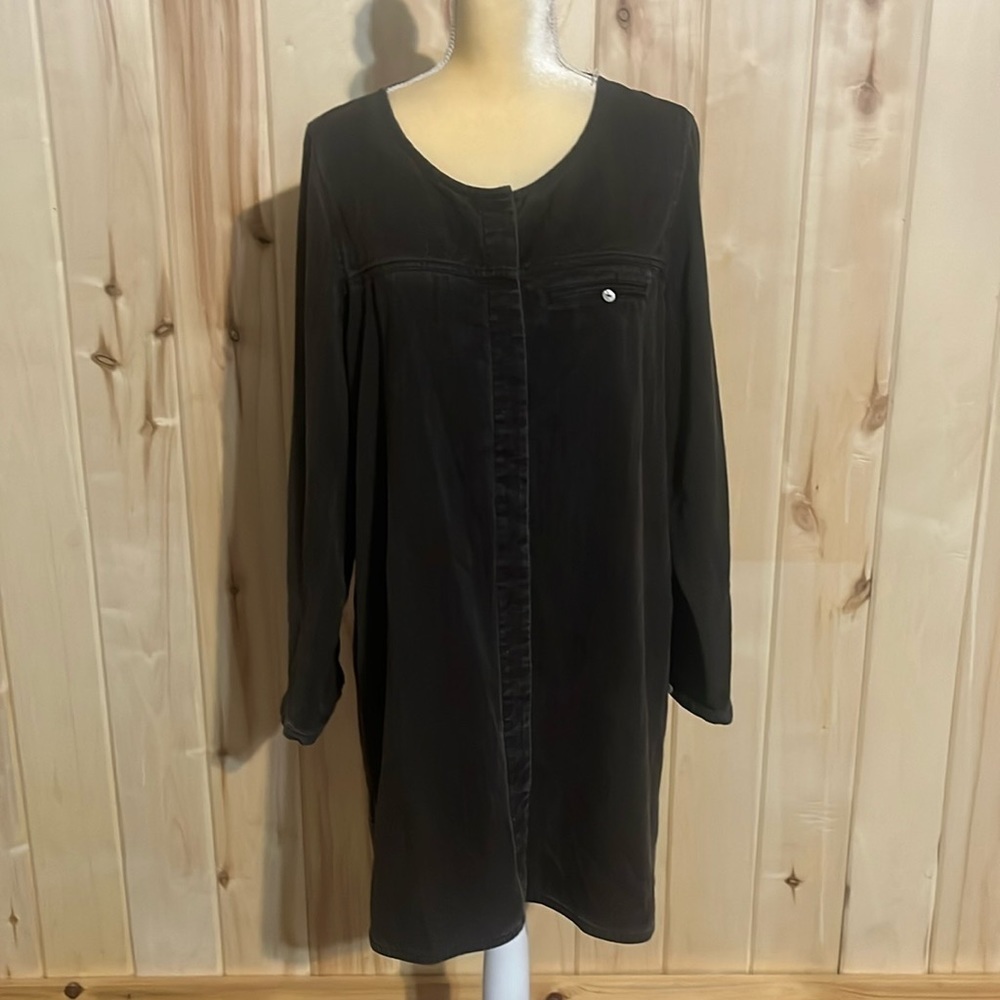 Soft Surroundings Brown‎ Button Down Shirt Dress Size M